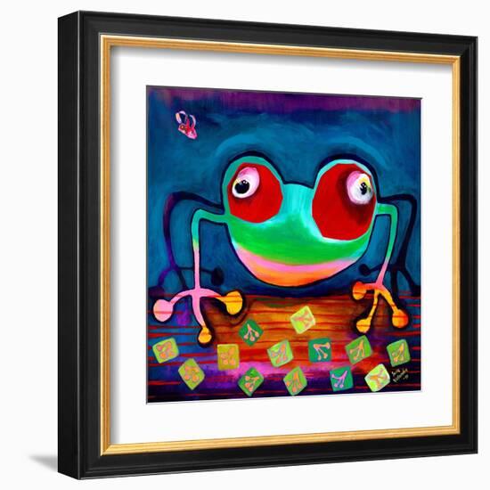 The Frog Jumps-Susse Volander-Framed Art Print