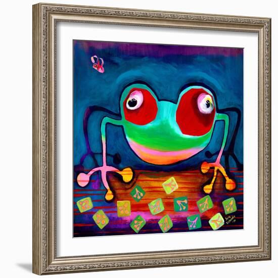 The Frog Jumps-Susse Volander-Framed Art Print