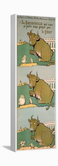 The Frog Who Would Grow as Big as the Ox, from 'Fables'-Benjamin Rabier-Framed Premier Image Canvas