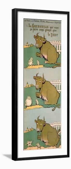 The Frog Who Would Grow as Big as the Ox, from 'Fables'-Benjamin Rabier-Framed Giclee Print