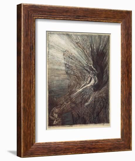 The Frolic of the Rhinemaidens, illustration from 'The Rhinegold and the Valkyrie', 1910-Arthur Rackham-Framed Giclee Print