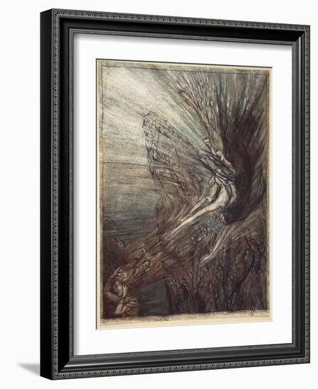 The Frolic of the Rhinemaidens, illustration from 'The Rhinegold and the Valkyrie', 1910-Arthur Rackham-Framed Giclee Print