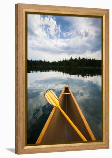 The Front Of A Canoe And Paddle At Upper Priest Lake In North Idaho-Ben Herndon-Framed Premier Image Canvas