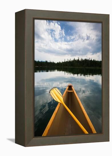 The Front Of A Canoe And Paddle At Upper Priest Lake In North Idaho-Ben Herndon-Framed Premier Image Canvas