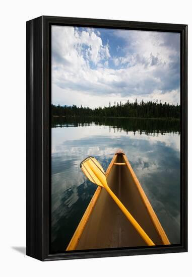 The Front Of A Canoe And Paddle At Upper Priest Lake In North Idaho-Ben Herndon-Framed Premier Image Canvas