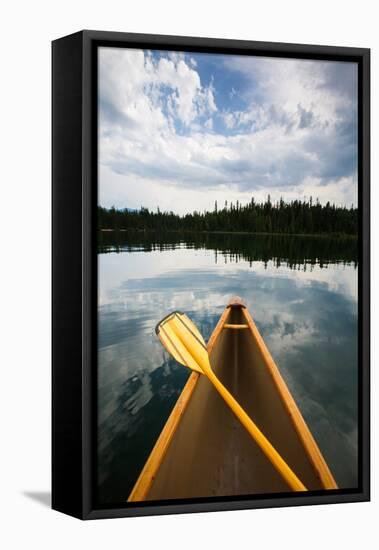 The Front Of A Canoe And Paddle At Upper Priest Lake In North Idaho-Ben Herndon-Framed Premier Image Canvas