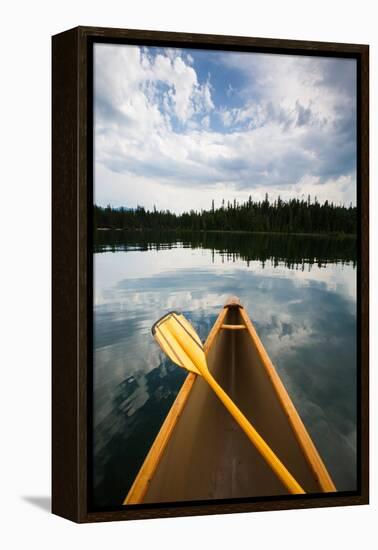 The Front Of A Canoe And Paddle At Upper Priest Lake In North Idaho-Ben Herndon-Framed Premier Image Canvas