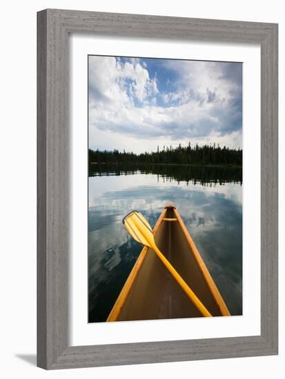 The Front Of A Canoe And Paddle At Upper Priest Lake In North Idaho-Ben Herndon-Framed Photographic Print