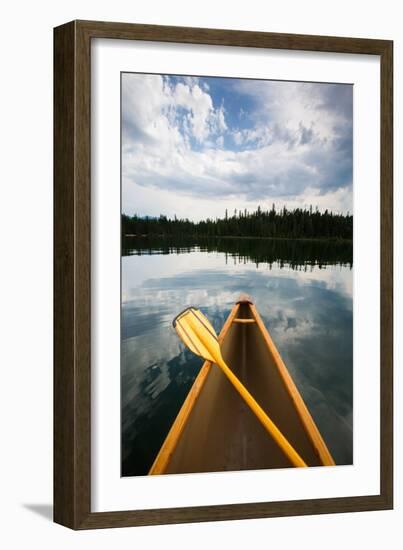 The Front Of A Canoe And Paddle At Upper Priest Lake In North Idaho-Ben Herndon-Framed Photographic Print