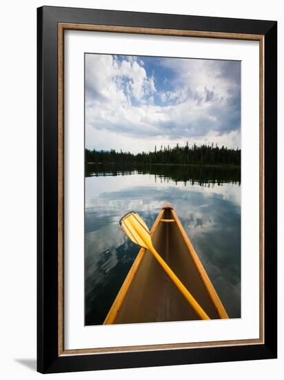 The Front Of A Canoe And Paddle At Upper Priest Lake In North Idaho-Ben Herndon-Framed Photographic Print