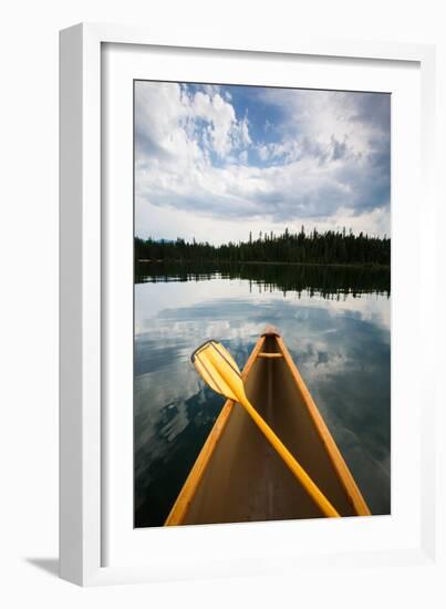 The Front Of A Canoe And Paddle At Upper Priest Lake In North Idaho-Ben Herndon-Framed Photographic Print