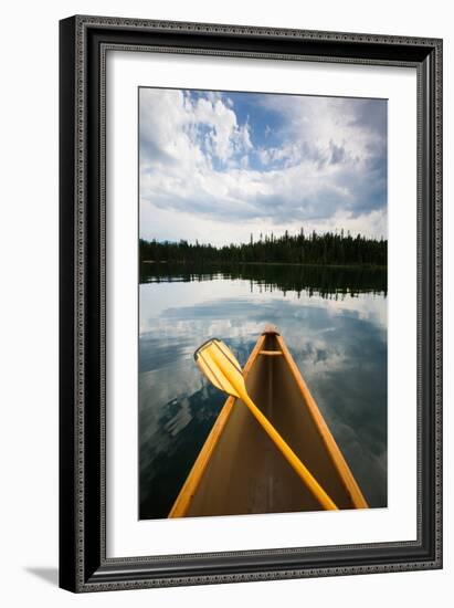 The Front Of A Canoe And Paddle At Upper Priest Lake In North Idaho-Ben Herndon-Framed Photographic Print