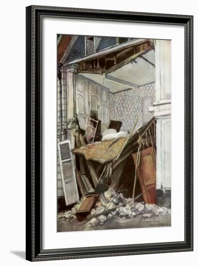 The Front of a House, Arras, France, 23 July 1915-Francois Flameng-Framed Giclee Print