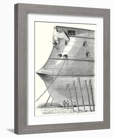 The Front of a Steam-Propelled Ironclad Warship-null-Framed Giclee Print