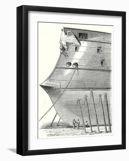 The Front of a Steam-Propelled Ironclad Warship-null-Framed Giclee Print