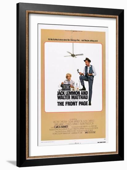 The Front Page, from Left: Jack Lemmon, Walter Matthau, 1974-null-Framed Premium Giclee Print