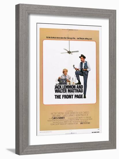 The Front Page, from Left: Jack Lemmon, Walter Matthau, 1974-null-Framed Art Print