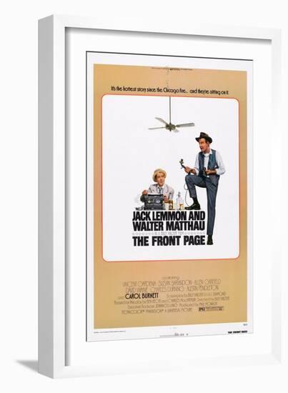 The Front Page, from Left: Jack Lemmon, Walter Matthau, 1974-null-Framed Art Print