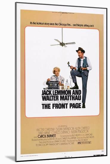 The Front Page, from Left: Jack Lemmon, Walter Matthau, 1974-null-Mounted Art Print