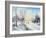 The Frozen Lake In Winter Village-balaikin2009-Framed Art Print