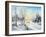 The Frozen Lake In Winter Village-balaikin2009-Framed Art Print