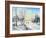 The Frozen Lake In Winter Village-balaikin2009-Framed Art Print