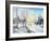 The Frozen Lake In Winter Village-balaikin2009-Framed Art Print