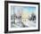 The Frozen Lake In Winter Village-balaikin2009-Framed Art Print