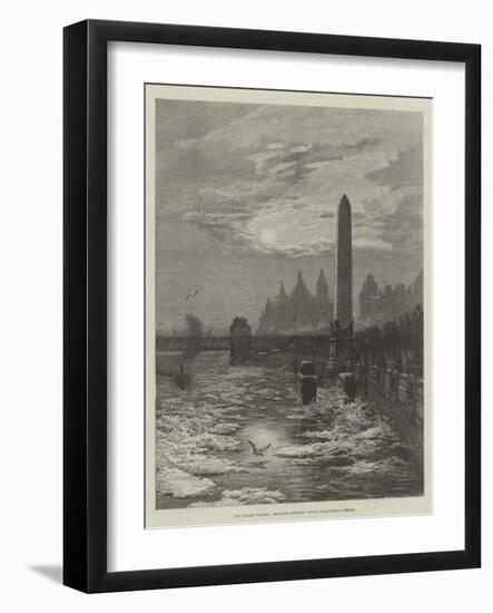 The Frozen Thames, Seagulls Circling Round Cleopatra's Needle-null-Framed Giclee Print