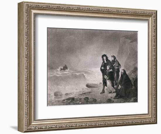 The Fugitives, Depicts Huguenots Refugees from France, Ca. 1785-null-Framed Art Print