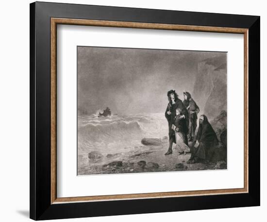 The Fugitives, Depicts Huguenots Refugees from France, Ca. 1785-null-Framed Art Print