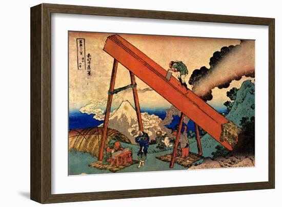 The Fuji from the Mountains of Totomi, 1830-1833-Katsushika Hokusai-Framed Giclee Print