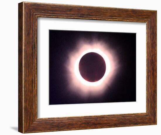 The Full Solar Eclipse is Seen in Saint Pierre Du Port Near Normandy, France-null-Framed Photographic Print