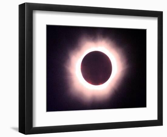 The Full Solar Eclipse is Seen in Saint Pierre Du Port Near Normandy, France-null-Framed Photographic Print