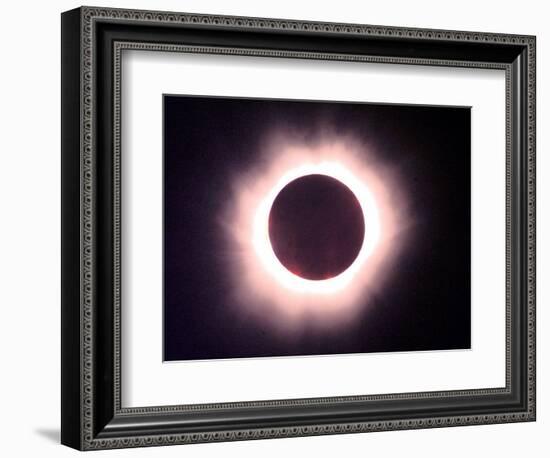 The Full Solar Eclipse is Seen in Saint Pierre Du Port Near Normandy, France-null-Framed Photographic Print