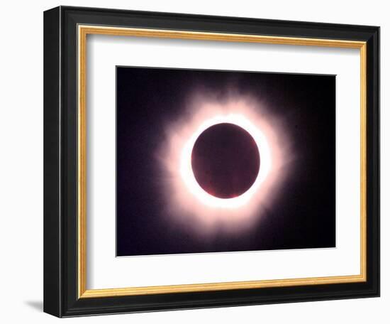 The Full Solar Eclipse is Seen in Saint Pierre Du Port Near Normandy, France-null-Framed Photographic Print