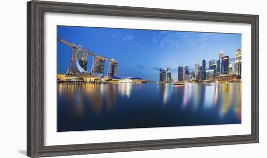 The Fullerton Hotel and Singapore Skyline, Downtown Core-Cahir Davitt-Framed Photographic Print