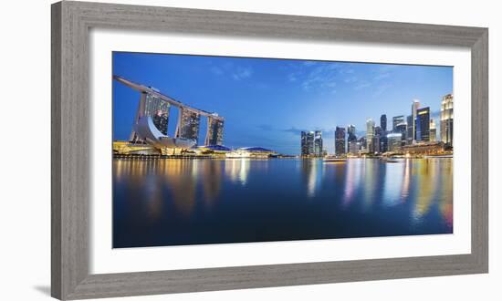The Fullerton Hotel and Singapore Skyline, Downtown Core-Cahir Davitt-Framed Photographic Print