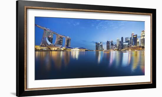 The Fullerton Hotel and Singapore Skyline, Downtown Core-Cahir Davitt-Framed Photographic Print