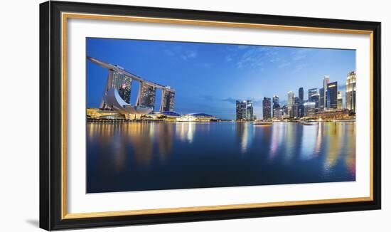 The Fullerton Hotel and Singapore Skyline, Downtown Core-Cahir Davitt-Framed Photographic Print