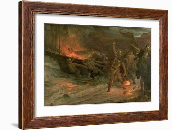 The Funeral of a Viking, 1893-Frank Bernard Dicksee-Framed Giclee Print