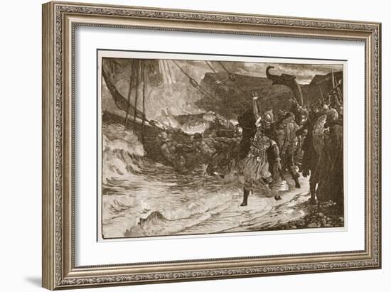 The Funeral of a Viking-Frank Bernard Dicksee-Framed Giclee Print