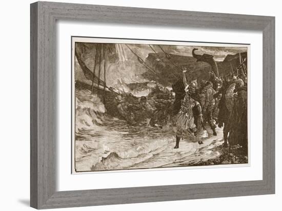 The Funeral of a Viking-Frank Bernard Dicksee-Framed Giclee Print