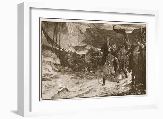 The Funeral of a Viking-Frank Bernard Dicksee-Framed Giclee Print