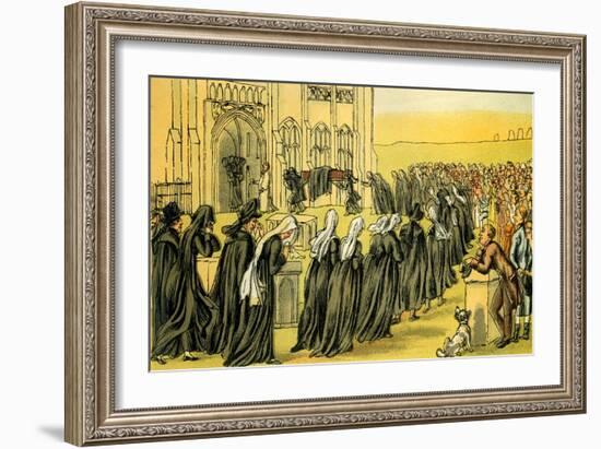 'The funeral of Syntax'-Thomas Rowlandson-Framed Giclee Print