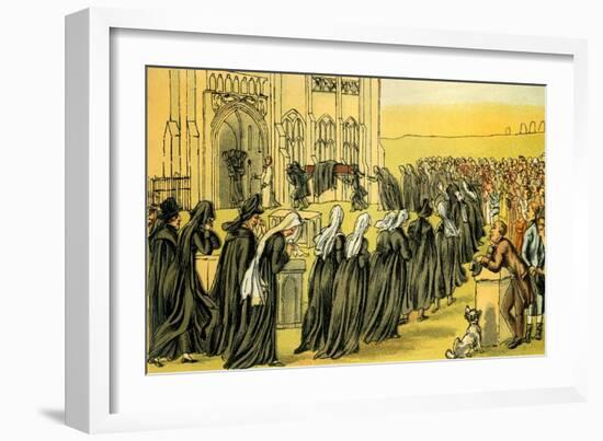 'The funeral of Syntax'-Thomas Rowlandson-Framed Giclee Print