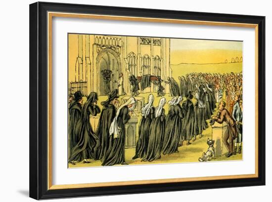 'The funeral of Syntax'-Thomas Rowlandson-Framed Giclee Print