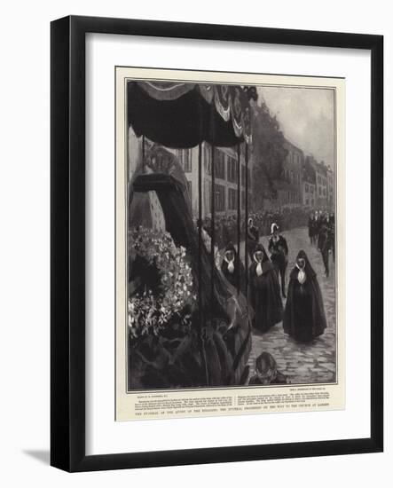 The Funeral of the Queen of the Belgians, the Funeral Procession on the Way to the Church at Laeken-William Hatherell-Framed Giclee Print
