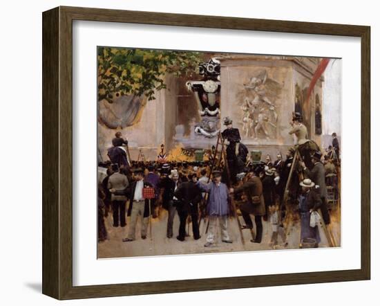 The Funeral of Victor Hugo at the Arc de Triomphe, 1885-Jean Béraud-Framed Giclee Print