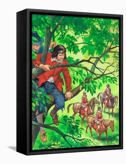 The Future King Charles II Hiding in the Boscobel Oak (Gouache on Paper)-Peter Jackson-Framed Premier Image Canvas